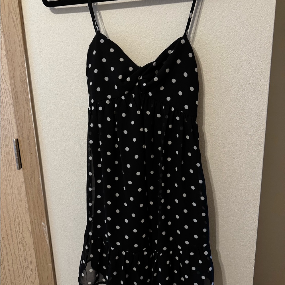 Black Polka Dot Spaghetti Strap Sundress